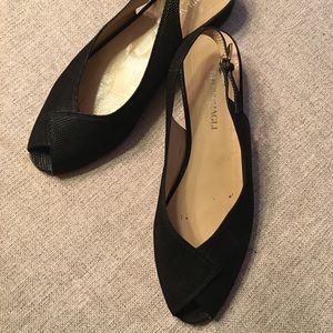 Bruno Magli Black Slingback Flats, 8.5AA